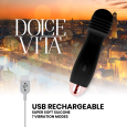 VIBRADOR RECARREGÁVEL DOLCE VITA TRÊS PRETO 7 VELOCIDADES