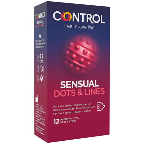 PRESERVATIVOS SENSUAL DOTS & LINES 12 UNI. | CONTROL