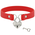 CHOKER VERMELHO COM ALOQUETE EM FORMA DE CORAÇÃO
