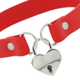 CHOKER VERMELHO COM ALOQUETE EM FORMA DE CORAÇÃO