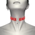 CHOKER VERMELHO COM ALOQUETE EM FORMA DE CORAÇÃO
