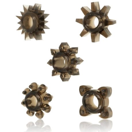 OHMAMA CONJUNTO 5 ANÉIS DE SILICONE PÉNIS E TESTÍCULOS