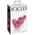 PLUG ANAL DE VIDRO 75 CORAÇÃO ROSA 9X3CM | ICICLES