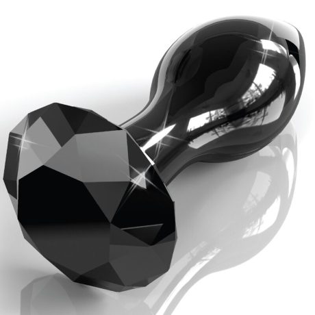 PLUG ANAL DE VIDRO 78 DIAMANTE PRETO 7X3CM | ICICLES