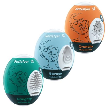 KIT 3 OVOS MASTURBADORES NAUGHTY/SAVAGE/CRUNCHY | SATISFYER