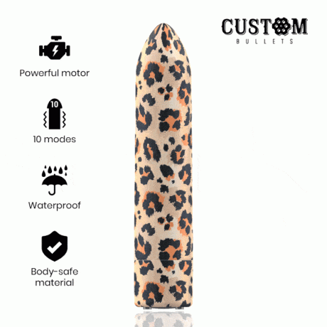 BALAS PERSONALIZADAS RECARREGÁVEIS LEOPARDO 10 INTENSIDADES