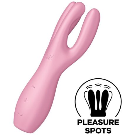 VIBRADOR THREESOME 3 ROSA | SATISFYER