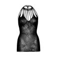 LEG AVENUE – MINI VESTIDO EN RED MANGA LARGA TALLA ÚNICA – NEGRO