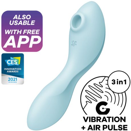 VIBRADOR DE PULSO DE AR CURVY TRINITY 5+ AZUL COM APP | SATISFYER