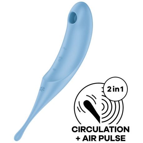 ESTIMULADOR/VIBRADOR HÍDRIDO DE PULSO DE AR TWIRLING PRO AZUL | SATISFYER