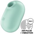 VIBRADOR DE PULSO DE AR DUPLO PRO TO GO 2 VERDE | SATISFYER