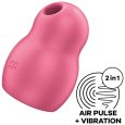VIBRADOR DE PULSO DE AR DUPLO PRO TO GO 1 VERMELHO | SATISFYER
