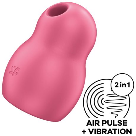 VIBRADOR DE PULSO DE AR DUPLO PRO TO GO 1 VERMELHO | SATISFYER