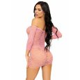 LEG AVENUE – MINI VESTIDO CON PEDRERÍA TALLA ÚNICA – ROJO