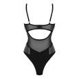 LEG AVENUE – SET TRES PIEZAS SUJETADOR, TANGA Y MEDIAS TALLA ÚNICA – NEGRO