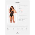 LEG AVENUE – SET TRES PIEZAS SUJETADOR, TANGA Y MEDIAS TALLA ÚNICA – NEGRO