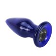 PLUG ANAL BUTTOCKS O SHINNING VIDRO AZUL 11.5X4CM