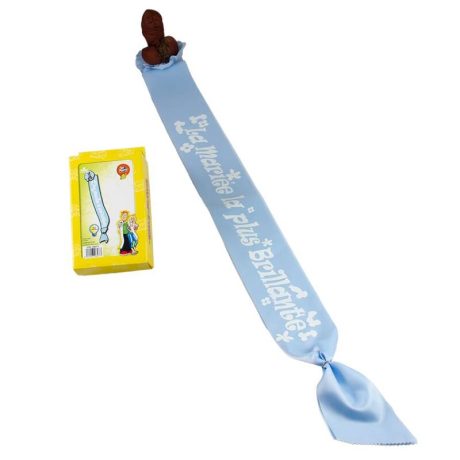 FAIXA "A NOIVA MAIS BRILHANTE" COM BROCHE DE PÉNIS FR