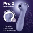 ESTIMULADOR PRO 2 GEN 3 TECNOLOGIA DE AR LÍQUIDO COM APP LILÁS | SATISFYER