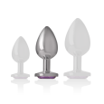 PLUG ANAL DE METAL COM DIAMANTE VIOLETA M 8X3.3CM