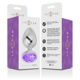PLUG ANAL DE METAL COM DIAMANTE VIOLETA L 9X4CM