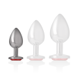PLUG ANAL DE METAL COM DIAMANTE VERMELHO S 7X2.6CM