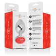PLUG ANAL DE METAL COM DIAMANTE VERMELHO L 9X4CM