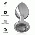 PLUG ANAL DE METAL COM DIAMANTE PRETO M 8X3.3CM | INTENSE