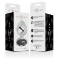 PLUG ANAL DE METAL COM DIAMANTE PRETO L 9X4CM
