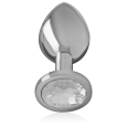 PLUG ANAL DE METAL COM DIAMANTE L 9X4CM