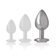 PLUG ANAL DE METAL COM DIAMANTE L 9X4CM