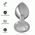 PLUG ANAL DE METAL COM DIAMANTE L 9X4CM