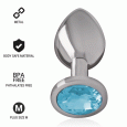 PLUG ANAL DE METAL COM DIAMANTE AZUL M 8X3.3CM