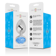 PLUG ANAL DE METAL COM DIAMATE AZUL L 9X4CM