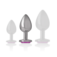 PLUG ANAL DE METAL COM DIAMANTE ROSA L 9X4CM