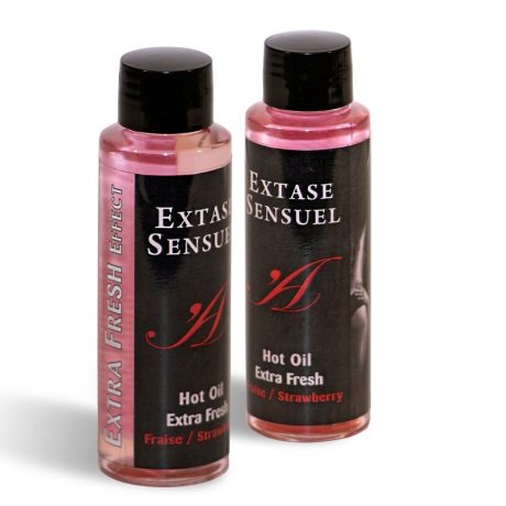 ÓLEO QUENTE EXTRA FRESCO E INCENSO AROMA MORANGO FRESCO 100ML | EXTASE SENSUAL