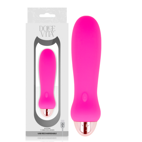 VIBRADOR RECARREGÁVEL DOLCE VITA CINCO PINK 7 VELOCIDADES