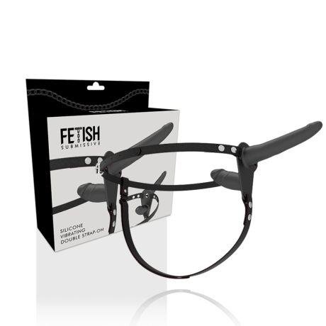 FETISH SUBMISSIVE STRAP-ON DUPLO VIBRATÓRIO PRETO