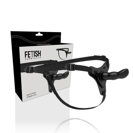 FETISH SUBMISSIVE SILICONE STRAP-ON PRETO 16CM G-SPOT