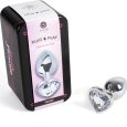 PLUG ANAL DE METAL COM DIAMANTE CORAÇÃO S 7X2.8CM
