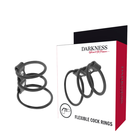 DARKNESS SET 3 ANÉIS PÉNIS FLEXÍVEIS
