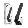 BASECOCK – VIBRADOR REALÍSTICO CONTROL REMOTO NEGRO CON TESTÍCULOS 19.5 CM -O- 4 CM