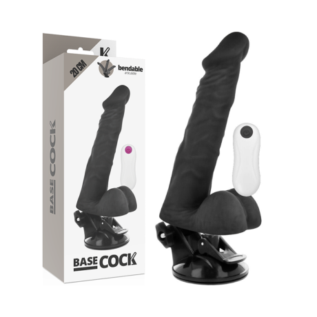BASECOCK - VIBRADOR REALÍSTICO CONTROL REMOTO NEGRO 21 CM -O- 4 CM