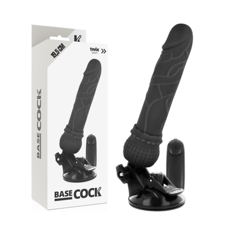 BASECOCK - VIBRADOR REALÍSTICO ARTICULABLE CONTROL REMOTO NEGRO 21 CM -O- 5 CM