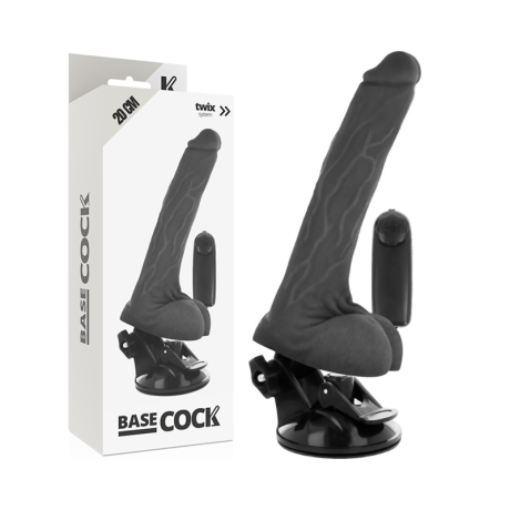 BASECOCK - VIBRADOR REALÍSTICO CONTROL REMOTO NEGRO 19.5 CM -O- 4 CM
