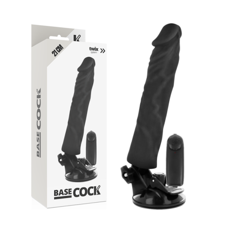 BASECOCK - VIBRADOR REALÍSTICO CONTROL REMOTO NEGRO 18.5 CM -O- 4CM