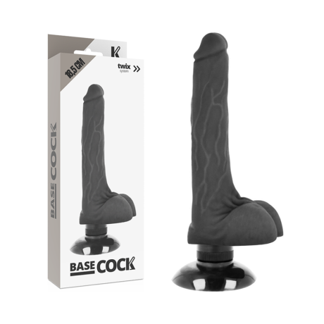 BASECOCK - VIBRADOR REALÍSTICO CONTROL REMOTO NEGRO 20 CM -O- 4 CM