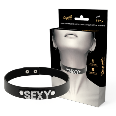 CHOKER DE COURO VEGANO "SEXY"