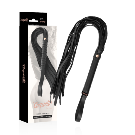 CHICOTE DE COURO VEGAN PRETO