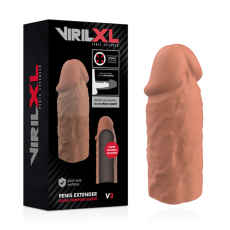 VIRILXL EXTENSÃO PÉNIS EXTRA COMFORT SLEEVE V3 CASTANHO